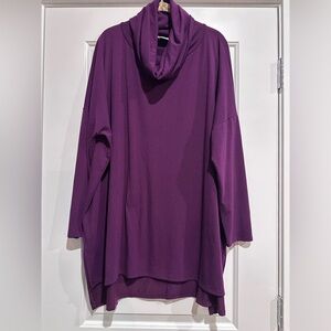 Zenana Outfitters Purple Tunic with Cowl Neck and Relaxed Fit